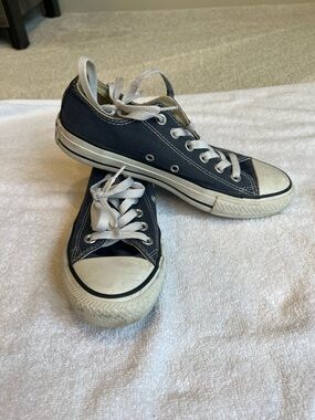 Converse Low-Top Canvas Sneakers in Navy and White